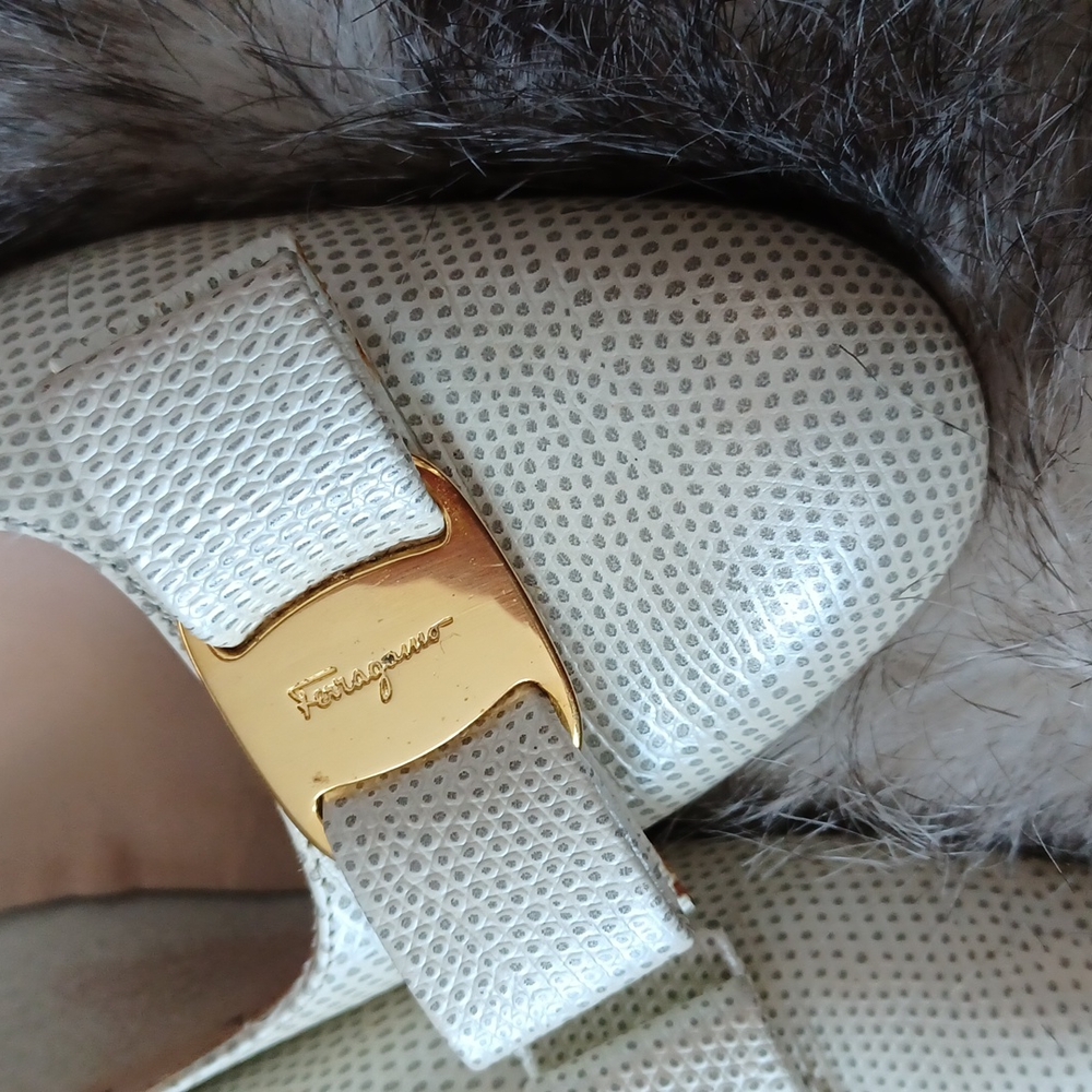 Salvatore Ferragamo Gray and Cream Flats - Picture 13 of 16